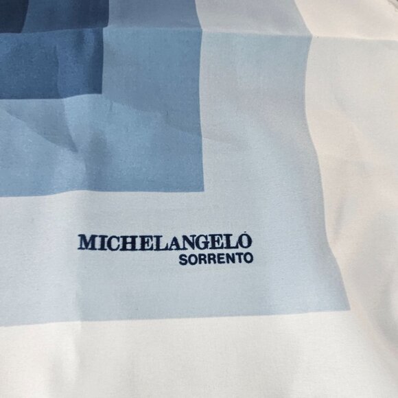 Michelangelo Sorrento Blue Gradient Square Silk Scarf 30"x30" Head Wrap - Picture 3 of 8